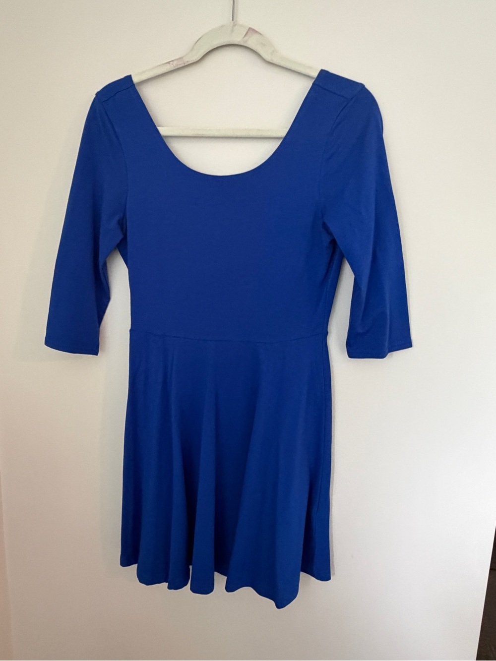 Express Women’s Royal Blue Scoop Neck Fit & Flare Dress